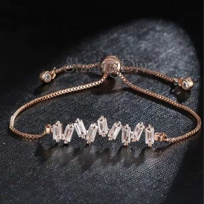 Gold-Plated American Diamond Wraparound Bracelet