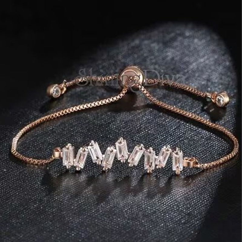 Gold-Plated American Diamond Wraparound Bracelet