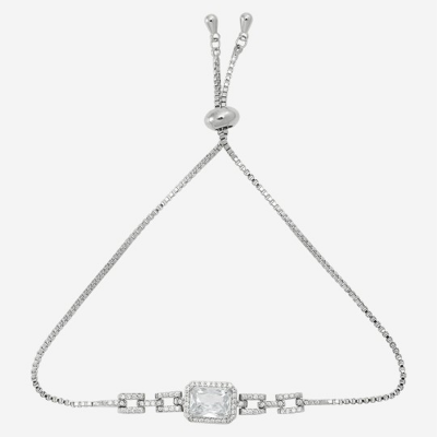 Women Rhodium Plated Cubic Zirconia Wraparound Bracelet