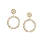 Gold-Plated & White Contemporary Drop Earrings