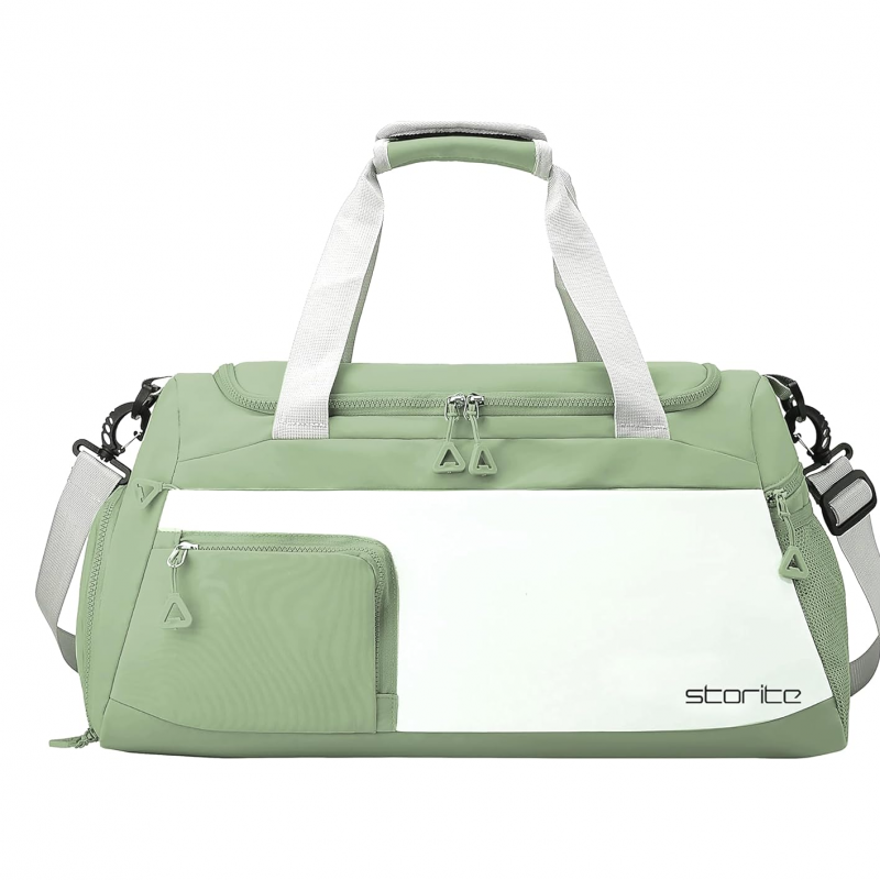 Nylon 50 cms Imported Travel Duffle Bag Multi- Pocket Sports Shoulder Bag for Women