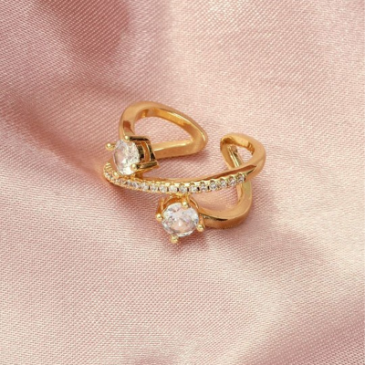 Celestial AD Gold Ring For Women & Girls Finger Ring Jewellery Accessories