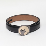 Men Black Solid Artificial Leather Belt