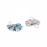 Blue Silver Plated Contemporary Drop Earrings