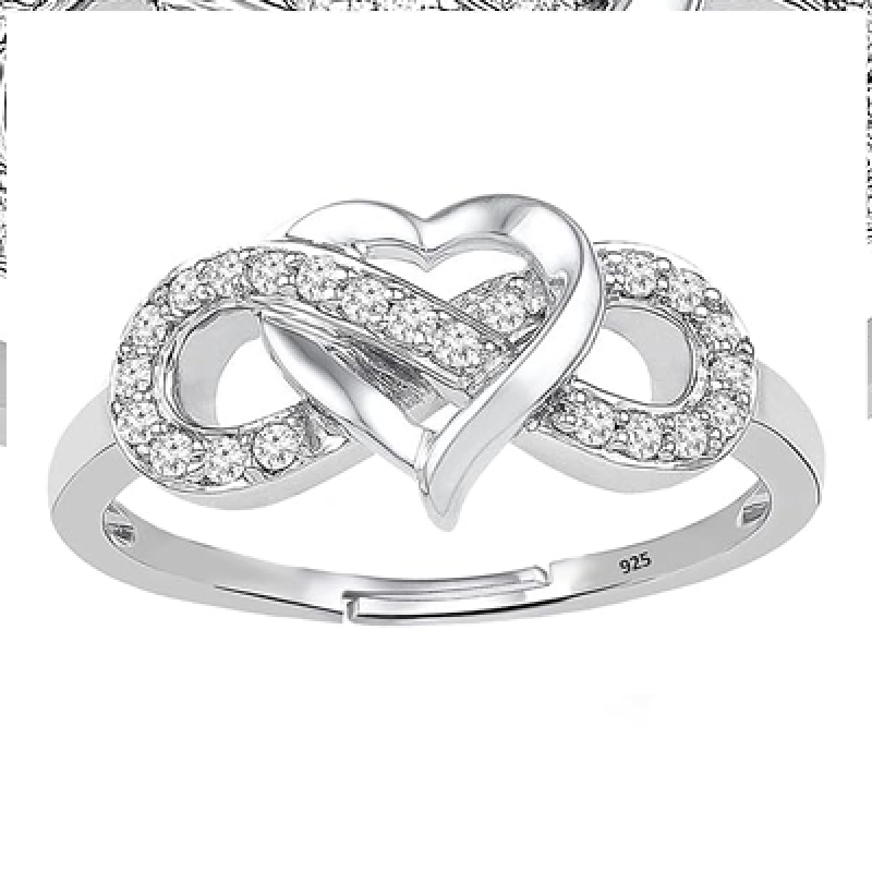 Sterling Silver Rings for Women, Infinity Ring for Women