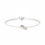 Women Silver-Toned & Yellow Brass American Diamond Silver-Plated Charm Bracelet