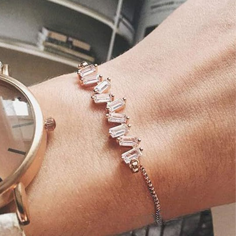 Gold-Plated American Diamond Wraparound Bracelet