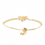 Women Gold-Toned Brass American Diamond Gold-Plated Charm Bracelet