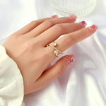 Celestial AD Gold Ring For Women & Girls Finger Ring Jewellery Accessories